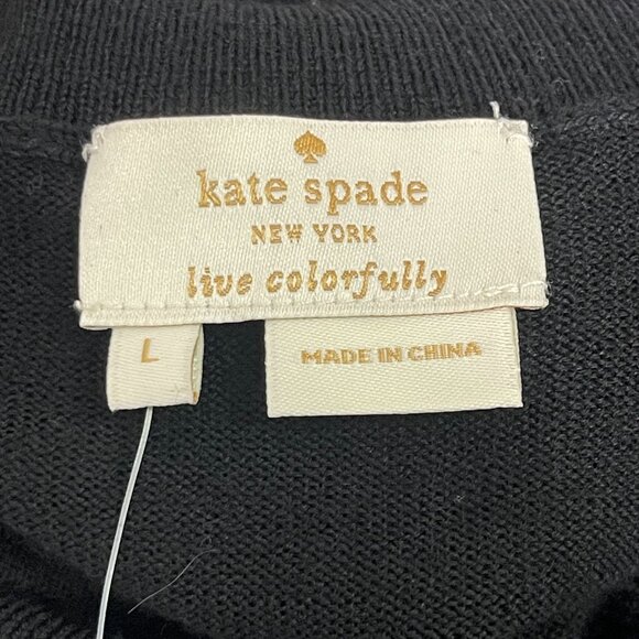 NWT Kate Spade Women's Black Bekki Turtleneck 100% Wool Sweater Size Large - Picture 6 of 11